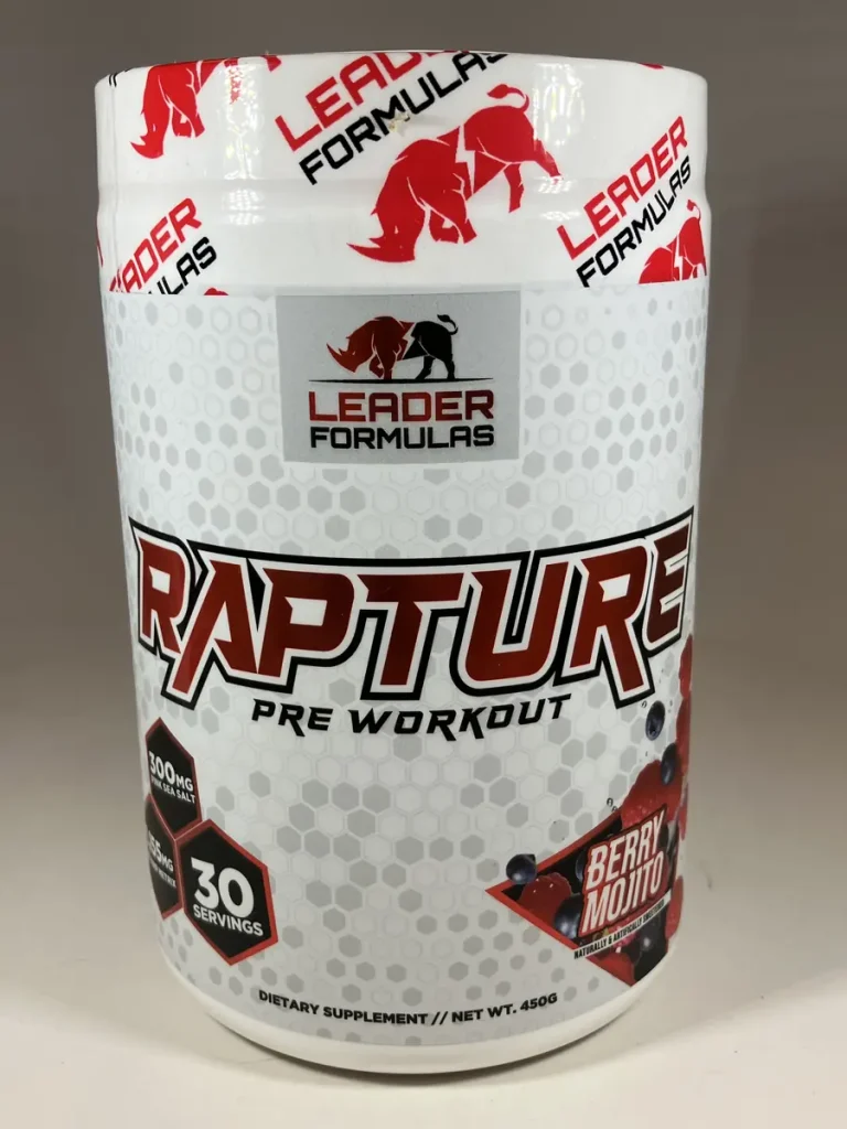 RAPTURE Preworkout tub shown in the FDA product notification dated May 5, 2026.