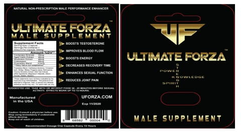 Front of the Ultimate Forza package shown in the FDA-posted recall notice.